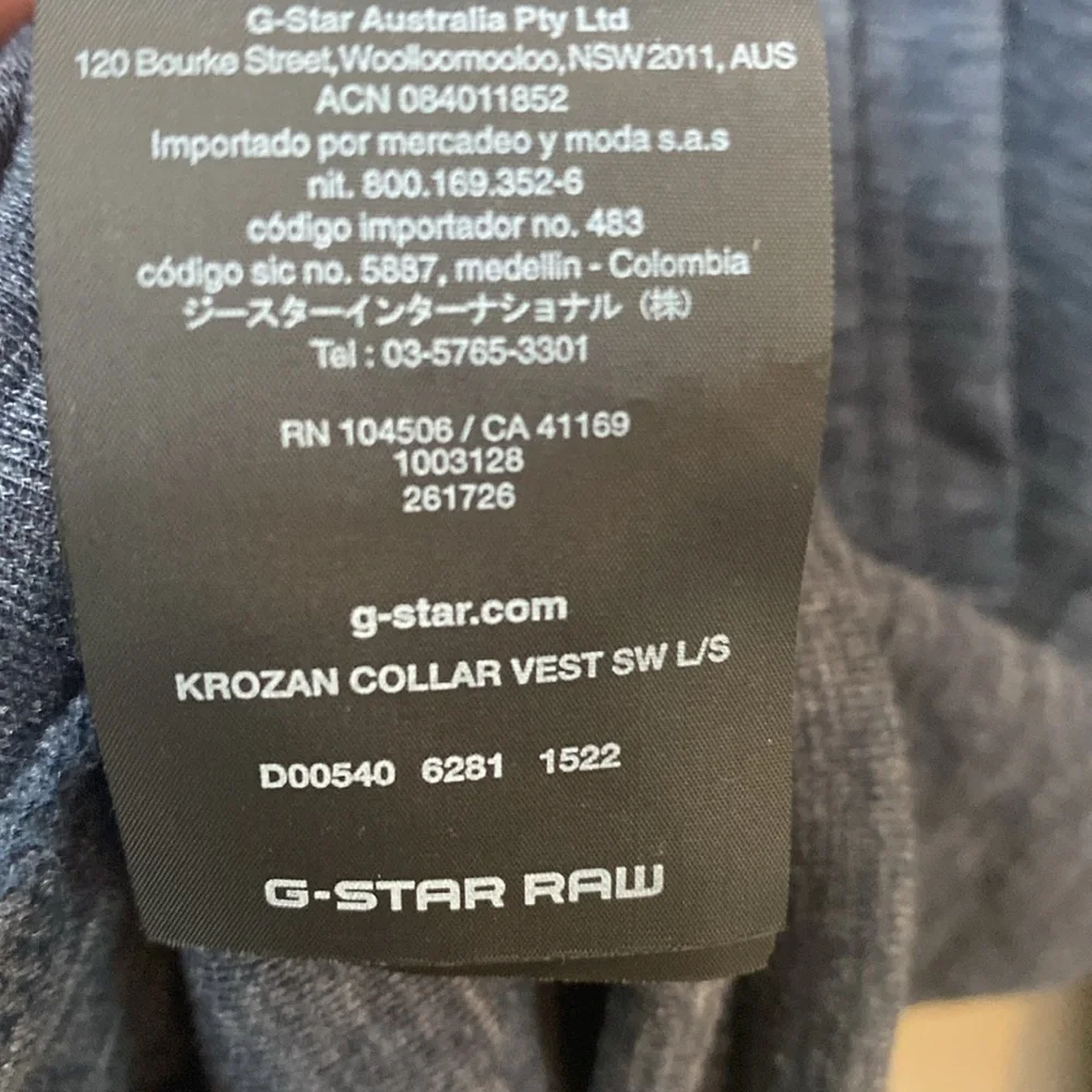 G Star Raw Krozan Collar Cardigan Sweater Navy Blue Size Large